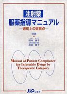 注射薬服薬指導マニュアル - 適用上の留意点