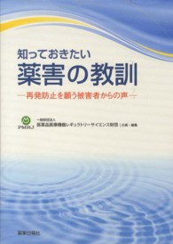 知っておきたい薬害の教訓―再発防止を願う被害者からの声