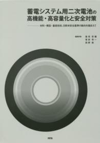 蓄電システム用二次電池の高機能・高容量化と安全対策 - 材料・構造・量産技術、日欧米安全基準の動向を踏まえ