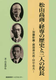 松山高商・経専の歴史と三人の校長 - 加藤章廉・渡部善次郎・田中忠夫
