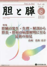胆と膵 〈Ｖｏｌ．４３　Ｎｏ．８（８　２〉 特集：膵臓の発生・生理・解剖から膵炎・膵癌の病態解明に至る最