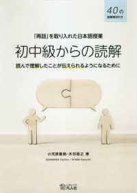 「再話」を取り入れた日本語授業　初中級からの読解 - 読んで理解したことが伝えられるようになるために
